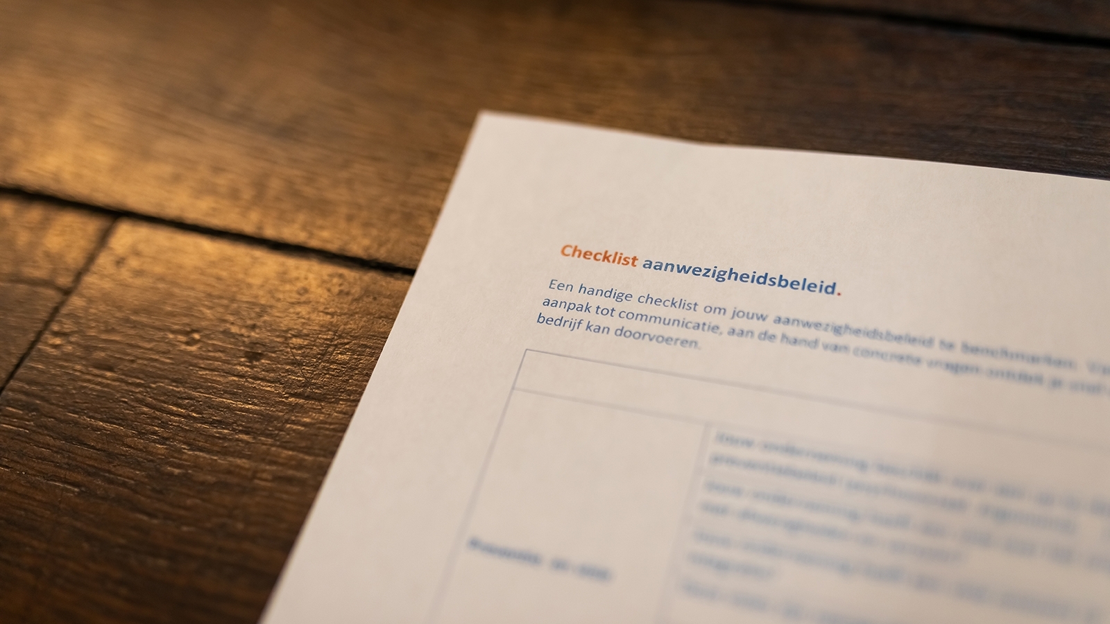 Checklist aanwezigheidsbeleid - Download - Annelies & Co - Human Engagement Experts