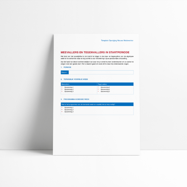 Template Opvolging Nieuwe Medewerker - Download - Annelies & Co - Human Engagement Experts